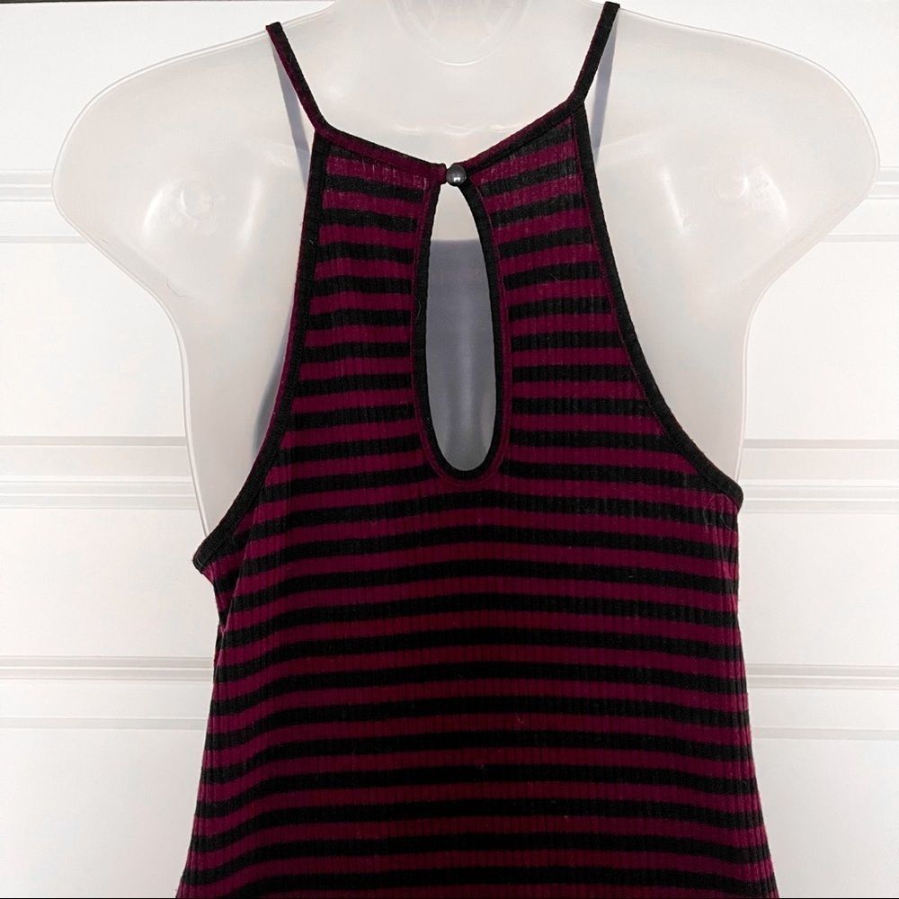 LOVE FIRE | Burgundy Striped Dress - Picture 6 of 8
